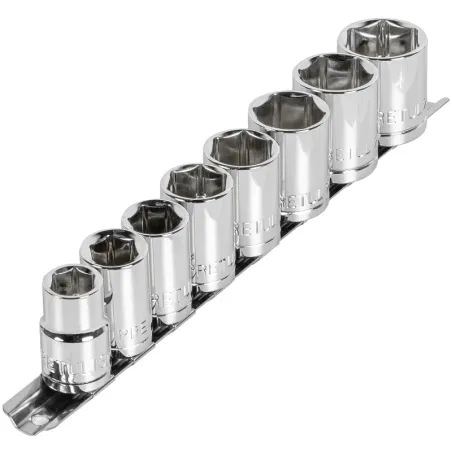 Juego de 8 dados Milimetrico 13 mm a 24 mm, encastre 1/2", en acero al carbono, JD-1/2X9mm-P 21176 Pretul Pretul-Juego de 8 dado