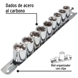 Juego de 9 dados en Milimetrico, Organizador con Clips, JD-3/8X10mm-P 21189 Pretul Pretul-Juego de 9 dados en Milimetrico, Organ