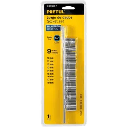 Juego de 9 dados en Milimetrico, Organizador con Clips, JD-3/8X10mm-P 21189 Pretul Pretul-Juego de 9 dados en Milimetrico, Organ
