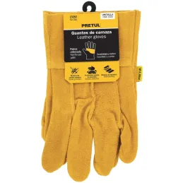 Guantes de Carnaza Unitalla con puño corto de seguridad, para soldadura y Mantenimiento Pretul 23262 Pretul-Guantes de Carnaza U