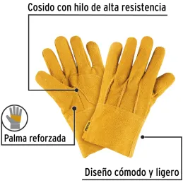 Guantes de Carnaza Unitalla con puño corto de seguridad, para soldadura y Mantenimiento Pretul 23262 Pretul-Guantes de Carnaza U