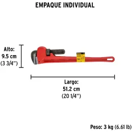 Llave Stilson 24" A64mm, STI-24P 22015 Pretul Pretul-Llave Stilson 24" A64mm, STI-24P 22015 Pretul Mordaza ajustable, forjada en