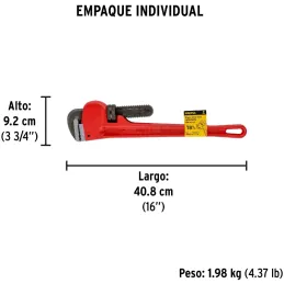 Llave Stilson 18" A51mm, STI-18P 22014 Pretul Pretul-Llave Stilson 18" A51mm, STI-18P 22014 Pretul Mordaza ajustable, forjada en