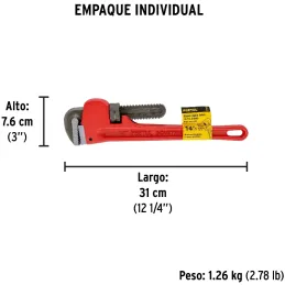 Llave Stilson 14" A38mm, STI-14P 22013 Pretul Pretul-Llave Stilson 14" A38mm, STI-14P 22013 Pretul Mordaza ajustable, forjada en