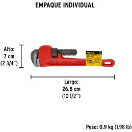 Llave Stilson 12" A32mm, STI-12P 22012 Pretul Pretul-Llave Stilson 12" A32mm, STI-12P 22012 Pretul Mordaza ajustable, forjada en