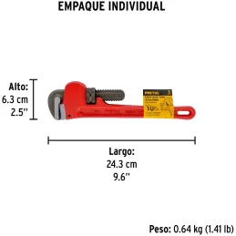 Llave Stilson 10" A25mm, STI-10P 22011 Pretul Pretul-Llave Stilson 10" A25mm, STI-10P 22011 Pretul Mordaza ajustable, forjada en
