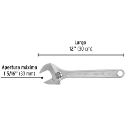 Llave Francesa 12" A1-5/16" Cromadas Pretul 21817 Pretul-Llave Francesa 12" A1-5/16" Cromadas Pretul 21817 Forjado en acero al c