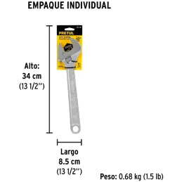 Llave Francesa 12" A1-5/16" Cromadas Pretul 21817 Pretul-Llave Francesa 12" A1-5/16" Cromadas Pretul 21817 Forjado en acero al c