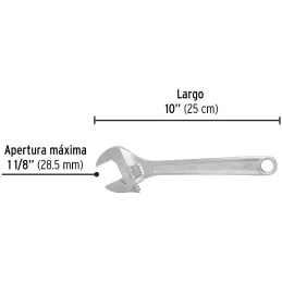 Llave Francesa 10" A1-1/8" Cromadas Pretul 21816 Pretul-Llave Francesa 10" A1-1/8" Cromadas Pretul 21816 Forjado en acero al car