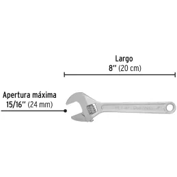 Llave Francesa 8" A15/16" Cromadas Pretul 21815 Pretul-Llave Francesa 8" A15/16" Cromadas Pretul 21815 Forjado en acero al carbo