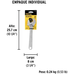 Llave Francesa 8" A15/16" Cromadas Pretul 21815 Pretul-Llave Francesa 8" A15/16" Cromadas Pretul 21815 Forjado en acero al carbo