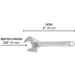 Llave Francesa 6" A3/4" Cromadas Pretul 21814 Pretul-Llave Francesa 6" A3/4" Cromadas Pretul 21814 Forjado en acero al carbono A