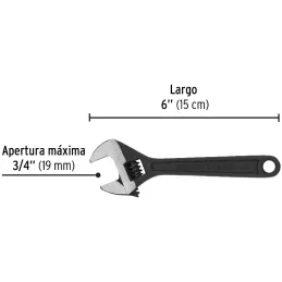 Llave Francesa 6" A3/4" ACarbono Fosfatadas Pretul 21822 Pretul-Llave Francesa 6" A3/4" ACarbono Fosfatadas Pretul 21822 Forjado