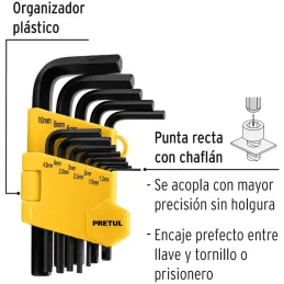 Juegos de 13 Llaves Allen MM Pretul 21857 Pretul-Juegos de 13 Llaves Allen MM Pretul 21857 Fabricadas en acero al carbono con ac