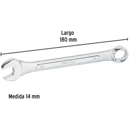 Llaves Boca 14mm Mixta Combinada CrVanadio Pretul 21908 Pretul-Llaves Boca 14mm Mixta Combinada CrVanadio Pretul 21908 Fabricada