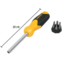 Juego Desarmadores Multipunta 6 Puntas, Porta puntas Magnetico Acero al Cromo Vanadio, DES-6P 21372 Pretul Pretul-Juego Desarmad