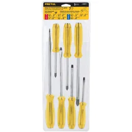 Juego Desarmadores 7 Pza de Golpe Punta Magnetizadas, Mango PVC, J-DIMP-7 21378 Pretul Pretul-Juego Desarmadores 7 Pza de Golpe 