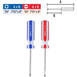 Juego Desarmadores 2 Pza 1/4" Mango de PVC, DUO-1/4X4TP 20210 Pretul Pretul-Juego Desarmadores 2 Pza 1/4" Mango de PVC, DUO-1/4X