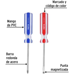 Juego Desarmadores 2 Pza 1/4" Mango de PVC, DUO-1/4X4TP 20210 Pretul Pretul-Juego Desarmadores 2 Pza 1/4" Mango de PVC, DUO-1/4X