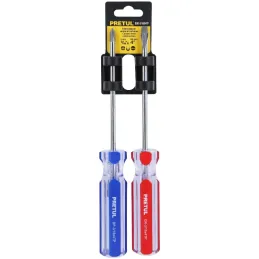 Juego Desarmadores 2 Pza 3/16" MangoPVC Pretul 20211 Pretul-Juego Desarmadores 2 Pza 3/16" MangoPVC Pretul 20211 Barra de acero 