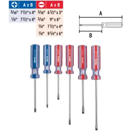 Juego Desarmadores 6 Pza 3/16 1/4"Mango de PVC, JD-6BP 20214 Pretul Pretul-Juego Desarmadores 6 Pza 3/16 1/4"Mango de PVC, JD-6B