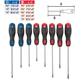 Juego Desarmadores 8 Pza 3/16 1/4" Mango Comfort Grip, JD-4BP 20219 Pretul Pretul-Juego Desarmadores 8 Pza 3/16 1/4" Mango Comfo