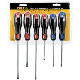 Juego Desarmadores 6 Pza 3/16 1/4" ComfortGrip Pretul 20220 Pretul-Juego Desarmadores 6 Pza 3/16 1/4" ComfortGrip Pretul 20220 B