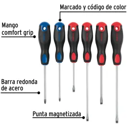 Juego Desarmadores 6 Pza 3/16 1/4" ComfortGrip Pretul 20220 Pretul-Juego Desarmadores 6 Pza 3/16 1/4" ComfortGrip Pretul 20220 B