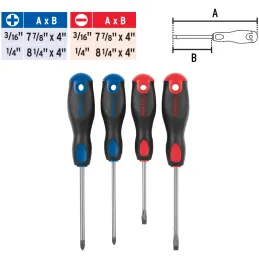 Juego Desarmadores 4 Pza 3/16 1/4" ComfortGrip Pretul 20218 Pretul-Juego Desarmadores 4 Pza 3/16 1/4" ComfortGrip Pretul 20218 B