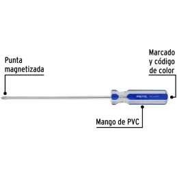 Desarmador Estrella 1/4" x8" N2 MangoPVC Pretul 21475 Pretul-Desarmador Estrella 1/4" x8" N2 MangoPVC Pretul 21475 Barra de acer