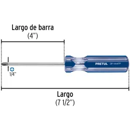 Desarmador Estrella 1/4" x4" N2 MangoPVC Pretul 21474 Pretul-Desarmador Estrella 1/4" x4" N2 MangoPVC Pretul 21474 Barra de acer
