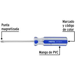 Desarmador Estrella 1/4" x4" N2 MangoPVC Pretul 21474 Pretul-Desarmador Estrella 1/4" x4" N2 MangoPVC Pretul 21474 Barra de acer