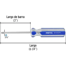 Desarmador Estrella 3/16" x3" N1 MangoPVC Pretul 21471 Pretul-Desarmador Estrella 3/16" x3" N1 MangoPVC Pretul 21471 Barra de ac