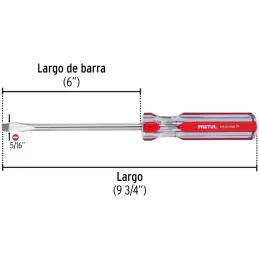Desarmador Plano 5/16" x6" MangoPVC Pretul 21463 Pretul-Desarmador Plano 5/16" x6" MangoPVC Pretul 21463 Barra de acero al carbo
