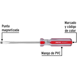 Desarmador Plano 5/16" x6" MangoPVC Pretul 21463 Pretul-Desarmador Plano 5/16" x6" MangoPVC Pretul 21463 Barra de acero al carbo