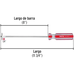 Desarmador Plano 1/4" x8" MangoPVC Pretul 21460 Pretul-Desarmador Plano 1/4" x8" MangoPVC Pretul 21460 Barra de acero al carbono