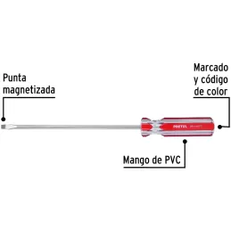 Desarmador Plano 1/4" x8" MangoPVC Pretul 21460 Pretul-Desarmador Plano 1/4" x8" MangoPVC Pretul 21460 Barra de acero al carbono