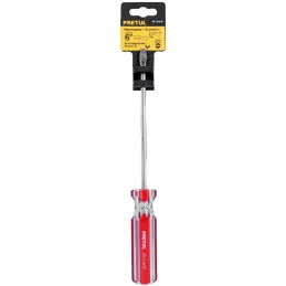 Desarmador Plano 1/4" x6" MangoPVC Pretul 21462 Pretul-Desarmador Plano 1/4" x6" MangoPVC Pretul 21462 Barra de acero al carbono