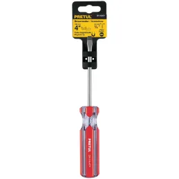 Desarmador Plano 1/4" x4" MangoPVC Pretul 21459 Pretul-Desarmador Plano 1/4" x4" MangoPVC Pretul 21459 Barra de acero al carbono