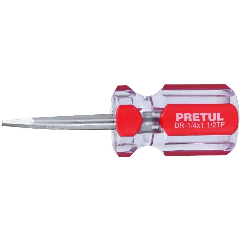 Desarmador Plano 1/4" x1-1/2" MangoPVC Pretul 21461 Pretul-Desarmador Plano 1/4" x1-1/2" MangoPVC Pretul 21461 Barra de acero al