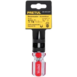 Desarmador Plano 1/4" x1-1/2" MangoPVC Pretul 21461 Pretul-Desarmador Plano 1/4" x1-1/2" MangoPVC Pretul 21461 Barra de acero al