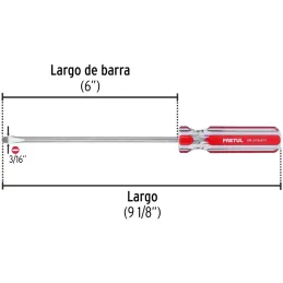 Desarmador Plano 3/16" x6" MangoPVC Pretul 21457 Pretul-Desarmador Plano 3/16" x6" MangoPVC Pretul 21457 Barra de acero al carbo