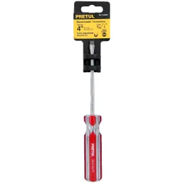 Desarmador Plano 3/16" x4" MangoPVC Pretul 21458 Pretul-Desarmador Plano 3/16" x4" MangoPVC Pretul 21458 Barra de acero al carbo