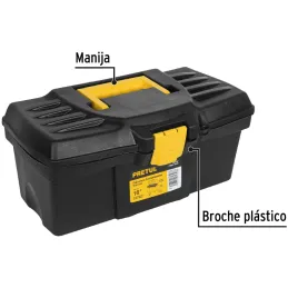 Caja para Herramientas Plastica Largo 16", Ancho 8", Alto 7 3/8", Peso 0.8 kg, CHP-16P 20532 Pretul Pretul-Caja para Herramienta