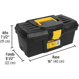Caja para Herramientas Plastica Largo 16", Ancho 8", Alto 7 3/8", Peso 0.8 kg, CHP-16P 20532 Pretul Pretul-Caja para Herramienta