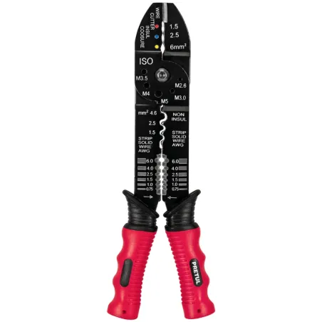 Alicates Pela Cable 9" 18-10 AWG 6Mordazas Pretul 22710 Pretul-Alicates Pela Cable 9" 18-10 AWG 6Mordazas Pretul 22710 Fabricada