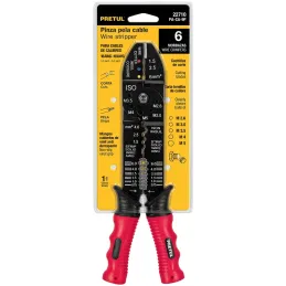 Alicates Pela Cable 9" 18-10 AWG 6Mordazas Pretul 22710 Pretul-Alicates Pela Cable 9" 18-10 AWG 6Mordazas Pretul 22710 Fabricada