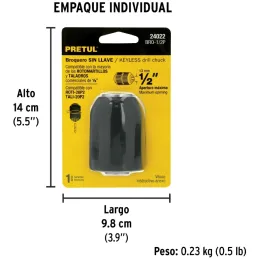 Mandriles Chucks con Llave 1/2" Universal, BRO-1/2P 24022 Pretul Pretul-Mandriles Chucks con Llave 1/2" Universal, BRO-1/2P 2402