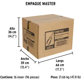 Alicates de mecanico 6" ComfortGrip Acarbono MangoPVC Pretul 22672 Pretul-Alicates de mecanico 6" ComfortGrip Acarbono MangoPVC 