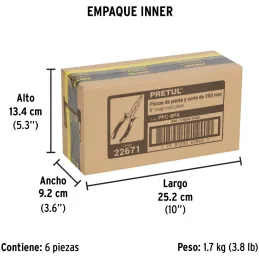 Alicates de punta y corte 8" ComfortGrip Acarbono MangoPVC Pretul 22671 Pretul-Alicates de punta y corte 8" ComfortGrip Acarbono